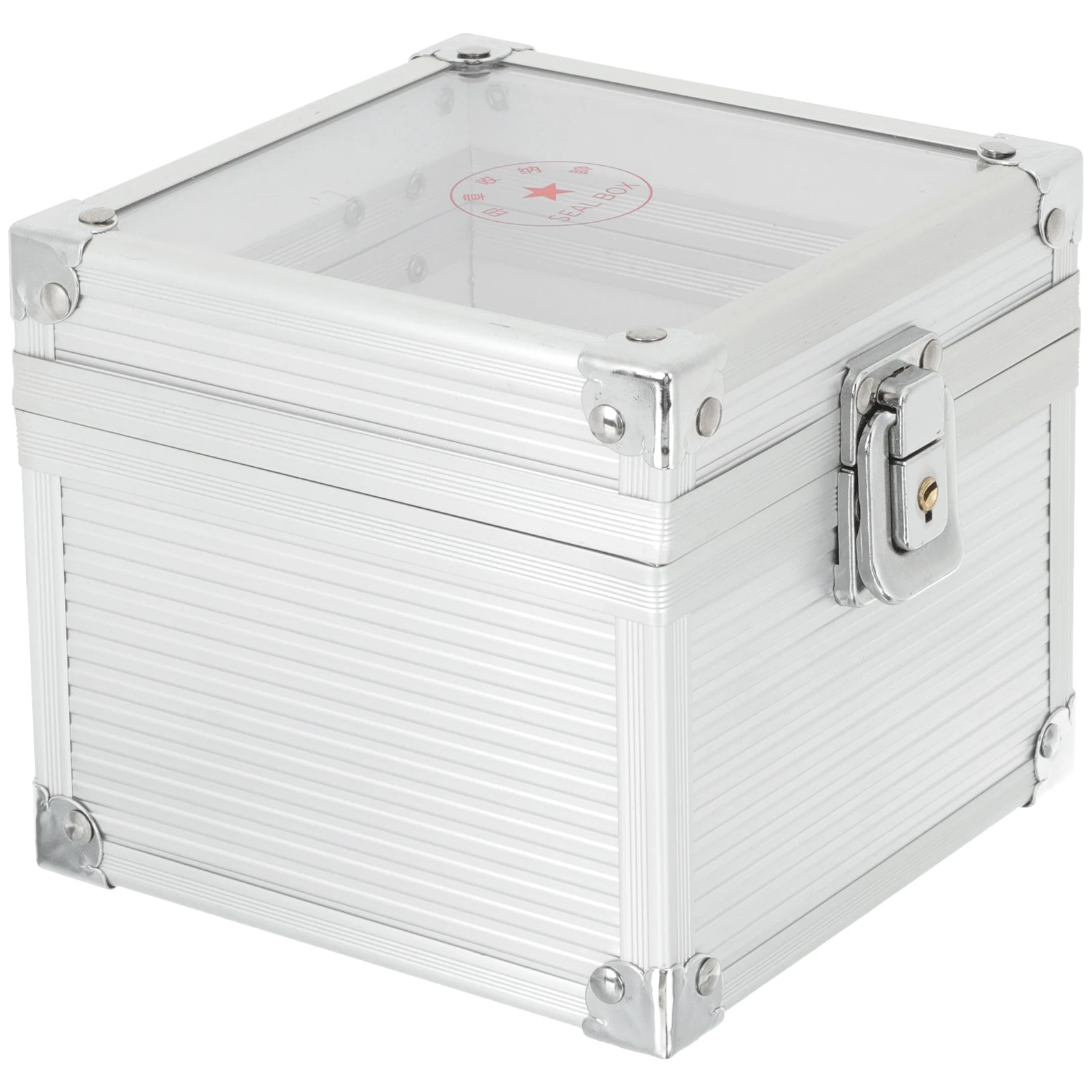 

Aluminum Seal Lock for 4 Stampers Multi Compartment Official Stamper Storage Box Office Stamper Storage Container Safe Durabl