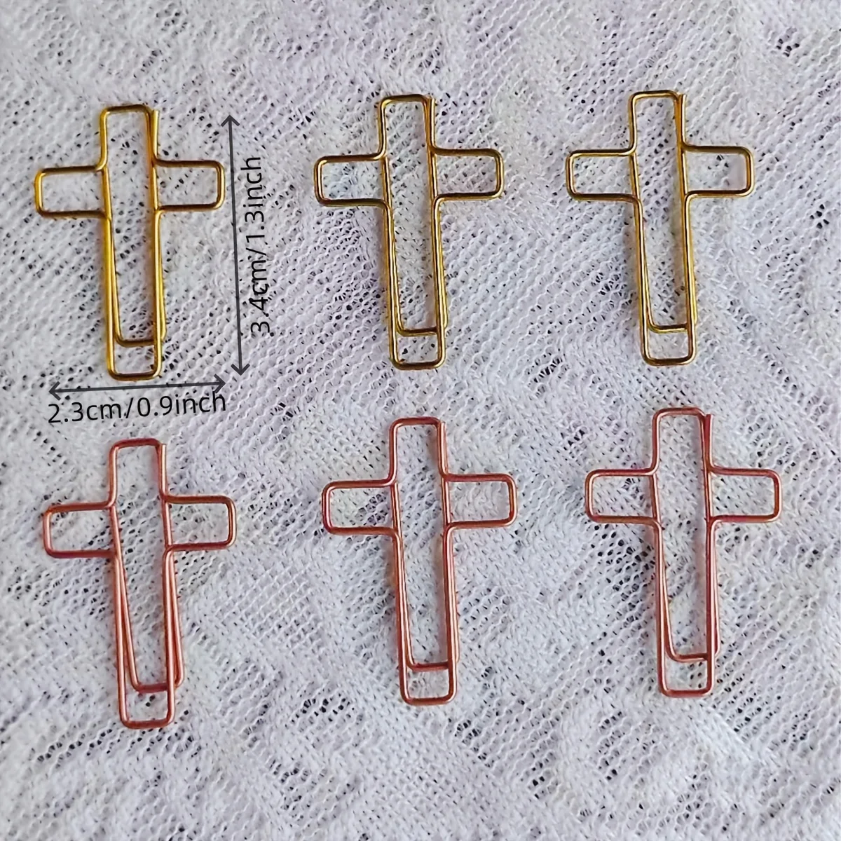 25Pcs Gold Rose Gold Cross Shaped Metal Paper Clips Kawaii Office School Supplies Scrapbooking Notebook Page Markers