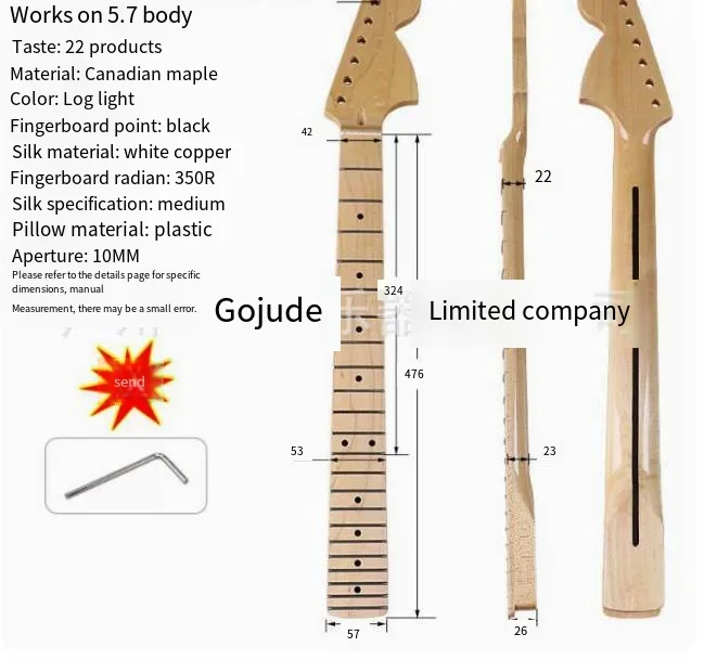 

Electric guitar neck handle head plus maple light guitar handle guitar modified DIY22 product 6-string neck accessories