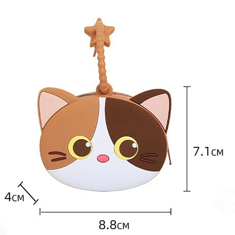 Kleine Dieren Portemonnees Cartoon Schattige Kat Rits Siliconen Mini Handtas Hangers Meisjes Kids Opbergtas Sleutel Oortelefoon Opslag