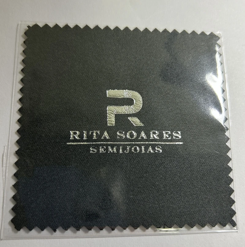 Imagem -02 - Logotipo Personalizado 8x8cm Prata Pano de Polimento Jóias Limpeza Anti Manchar Reutilizável Macio Pano de Limpeza Jóias Camurça Pano 1000 Peças