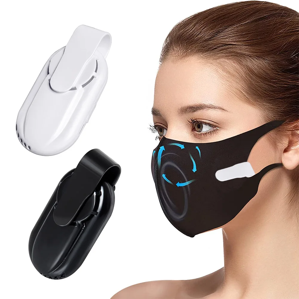 Portable Reusable Fan for Face Mask Clip-On Summer Wearable Sports Cooling Air Filter USB Personal Exhaust Mini Fans Mini Fan