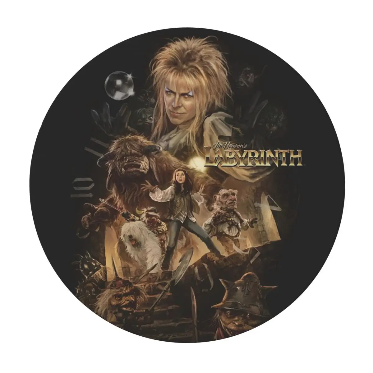 Return To Thra Labyrinth Movie Waterproof Round Tablecloth Oilproof Table Cloth for Kitchen Events Dining Table Cover