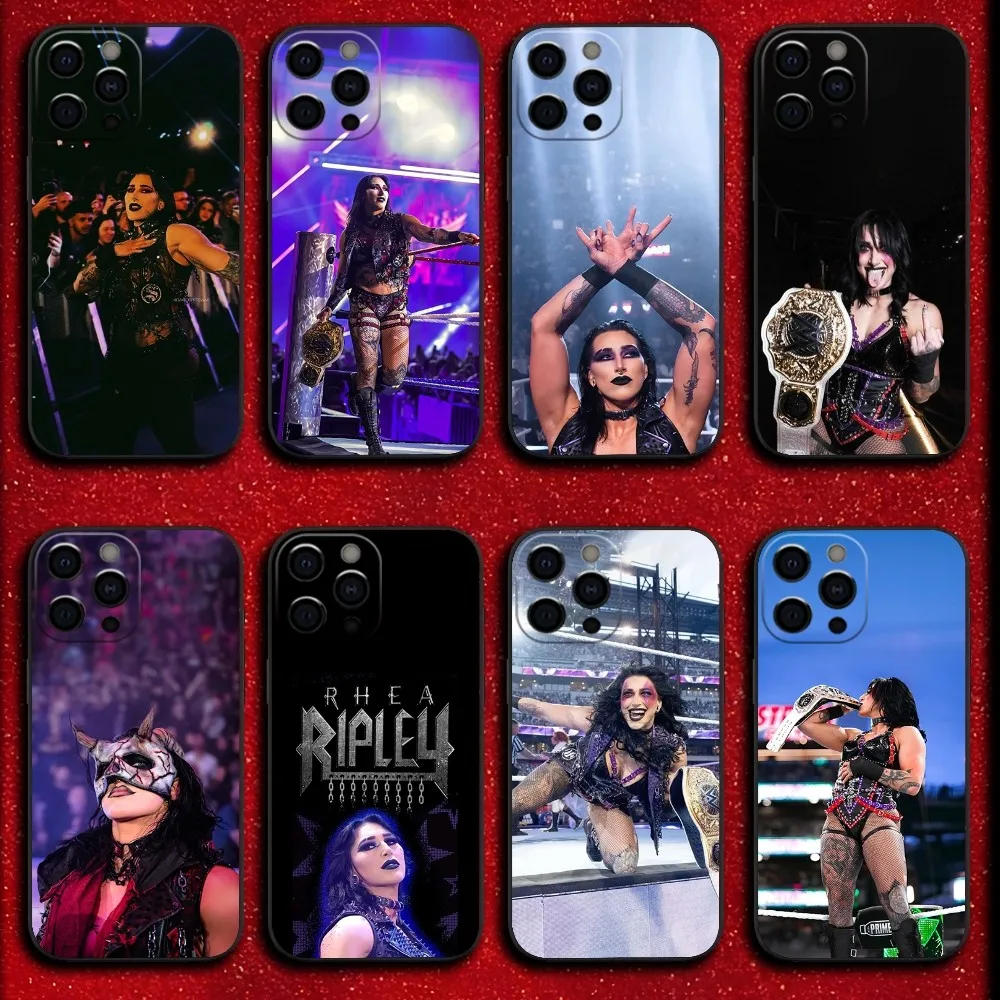 

Wrestler Rhea R-Ripley Phone Case For iPhone 16,15,14,13,12,11,Pro,XS,Max,XR,Plus,Mini Soft Black Cover