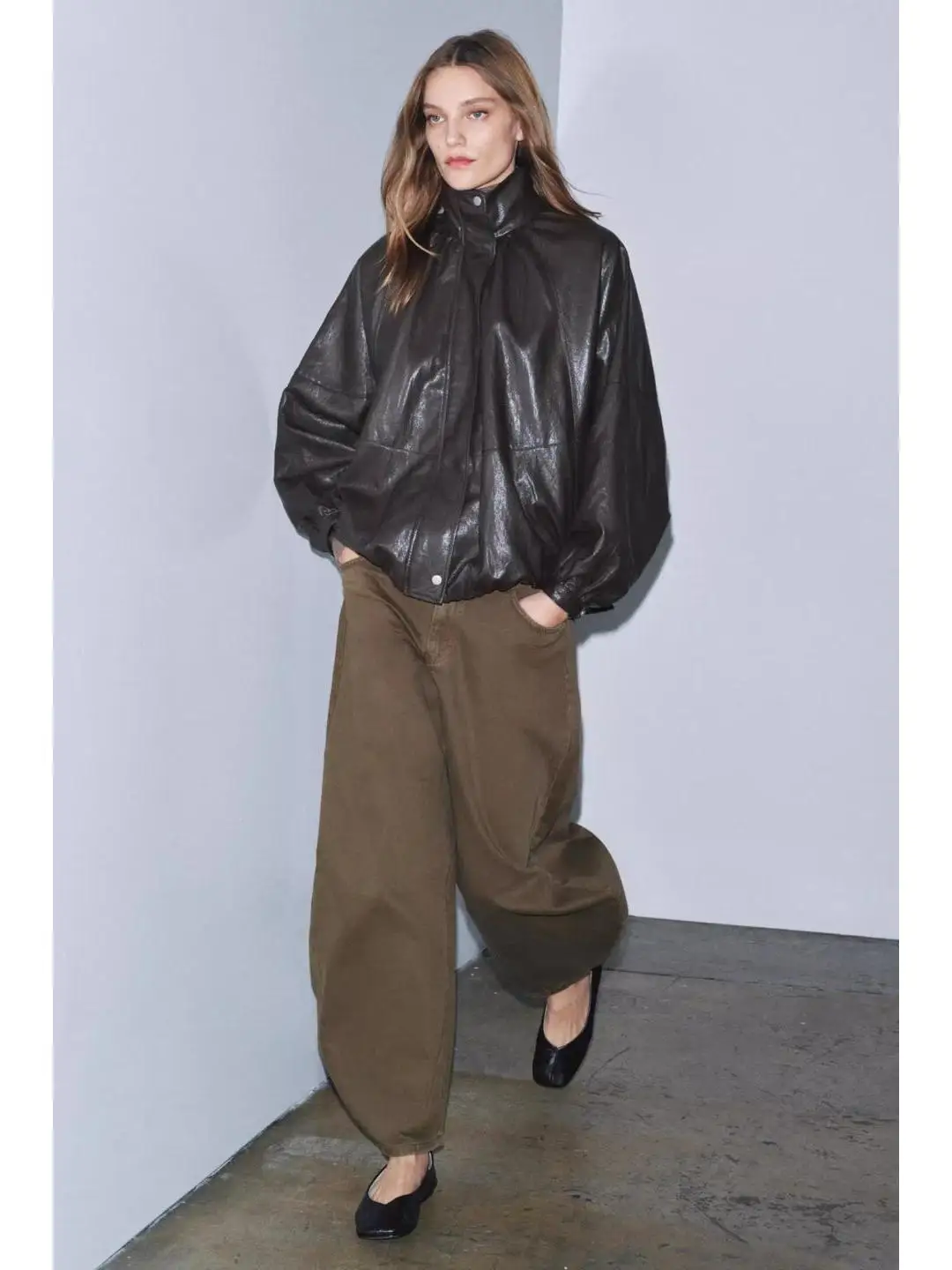 

Свободная верхняя одежда для пилотов Jaet, женская осенне-зимняя модная повседневная одежда из соевого белкового волокна, хлопок, искусственная кожа, длинная молния све