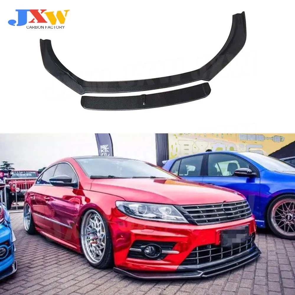 Carbon Fiber Car Racing Front Bumper Lip Spoiler Splitter Body Kit for Volkswagen Passat CC Rline 2013-2017 E Style