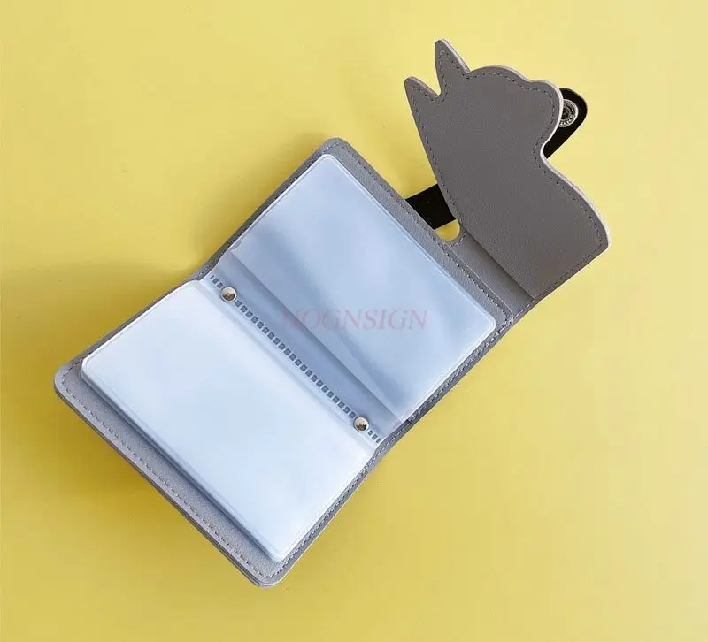 1pcs Cute card bag with multiple female card slots, compact and ultra-thin design, large capacity card holder, ID card holder
