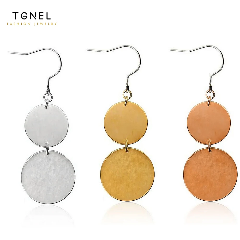 TGNEL All Pure Titanium Drop Earrings for Women Sensitive Ears Lightweight Cadmium/Nickel Free Contains Only One Metal TIE037