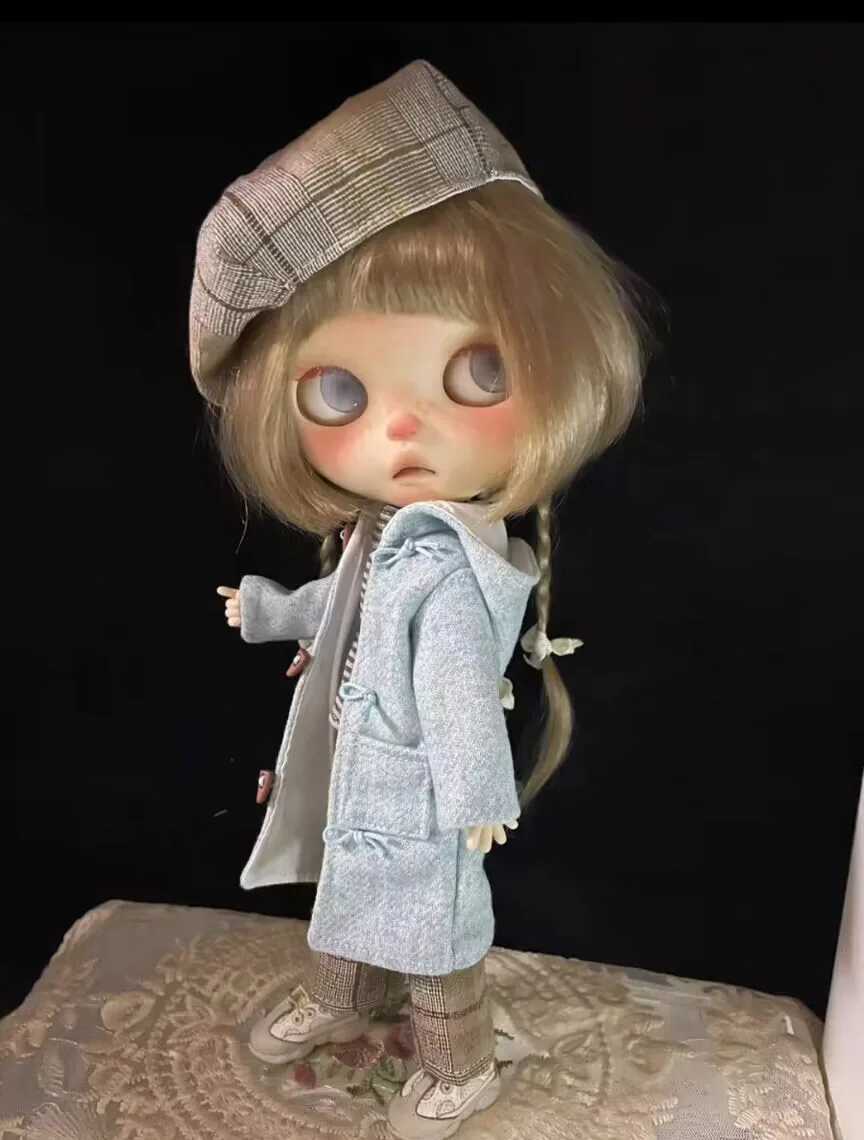 2025 4pcs winter warm style Landoudou/Blythe woolen coat, T-shirt, pants, hat 1/6 30cm(Fit for  azone,Pullip,Ob22/24/26, Licca)