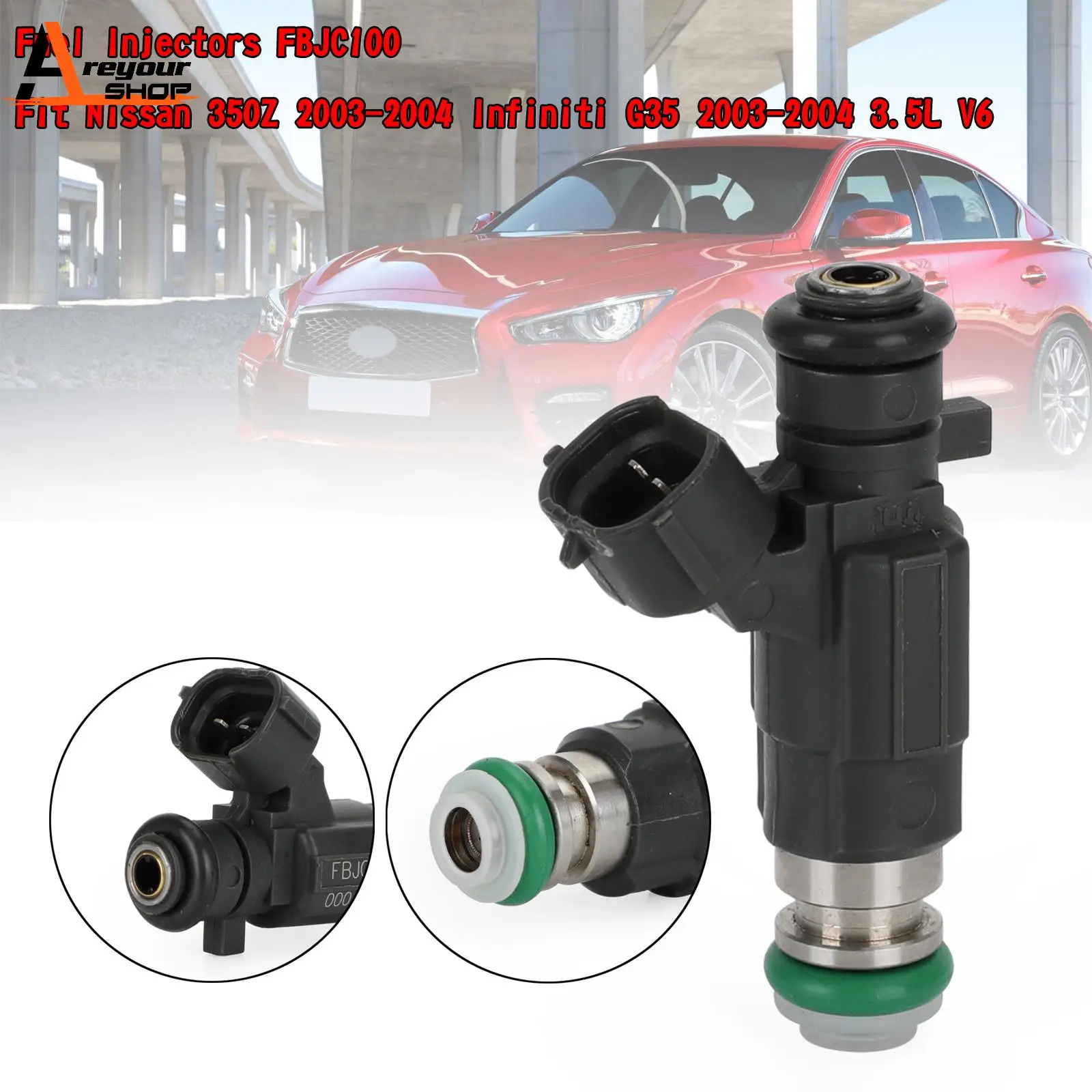 Areyourshop 1PCS Fuel Injectors FBJC100 Fit For Nissan 350Z 03-04 Infiniti G35 2003-2004 3.5L V6