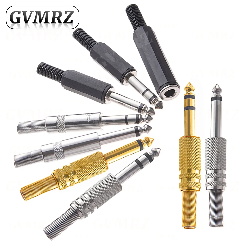 5PCS 6.3MM Mono/Stereo AUDIO jack Plug Male Connector Welding line HeadPhone Stereo 1/4