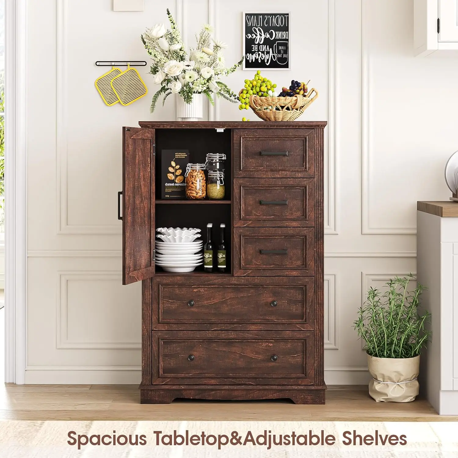 Maupvit Farmhouse Storage Cabinet, 47