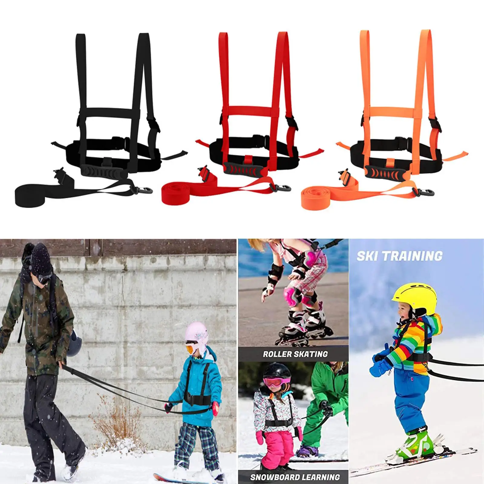

Kids Ski Harness Shoulder Strap Leash Slopes Fundamentals Trainer for Skateboarding Training Snowboard Winter Sports Cycling