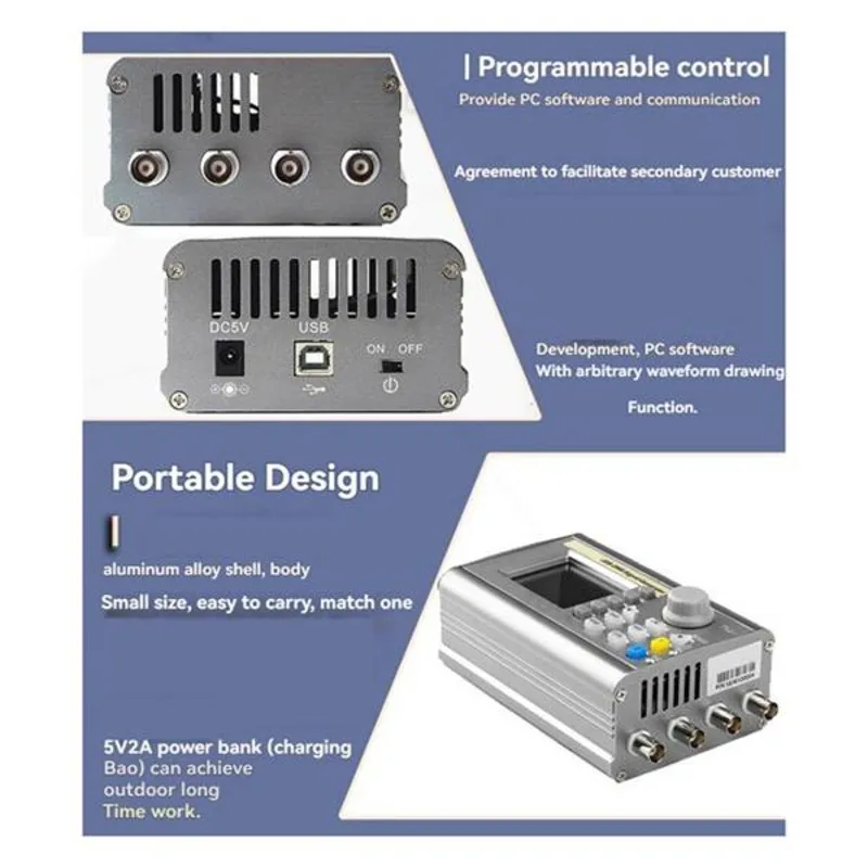 B24B JDS2900 60Mhz DDS Function Arbitrary Waveform Signal Generator Dual-CH Digital Control Counter Frequency Meter EU Plu