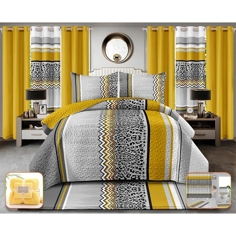 

# Американские стили на заказ, комплект пододеяльников из 26 предметов с цветочным узором, простыня с шторами