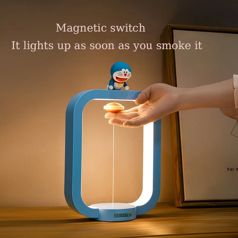 

Kawaii Doraemon Cartoon Magnetic Levitation Balance Lamp Magnetic LED Night Light 3 Colors Dimmable Table Lamp Kids Gifts