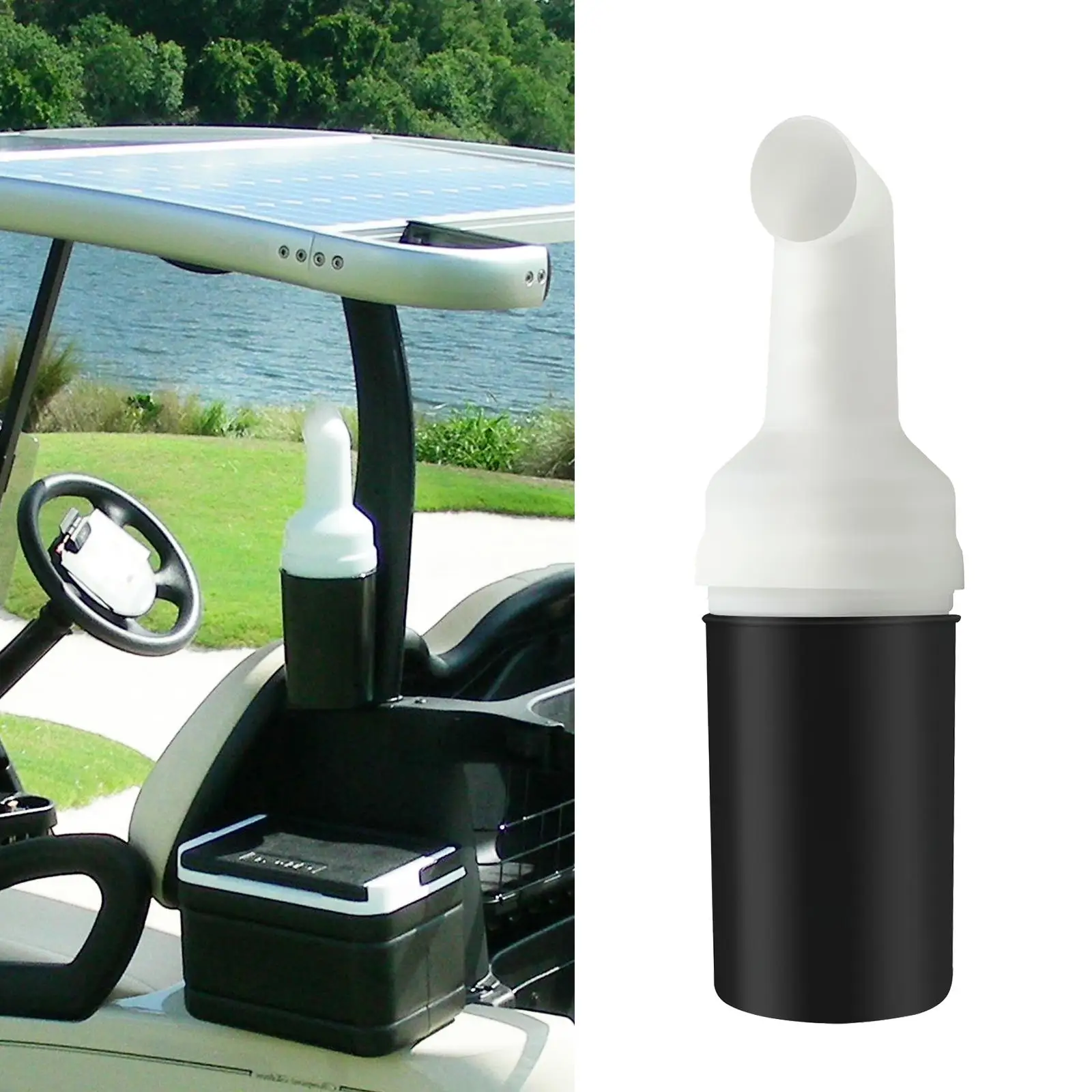 Golf Cart Sand Bottle with Rattle Proof Holder Divot Repair Universal Golf Cart Club Holder Container Bottle for Club