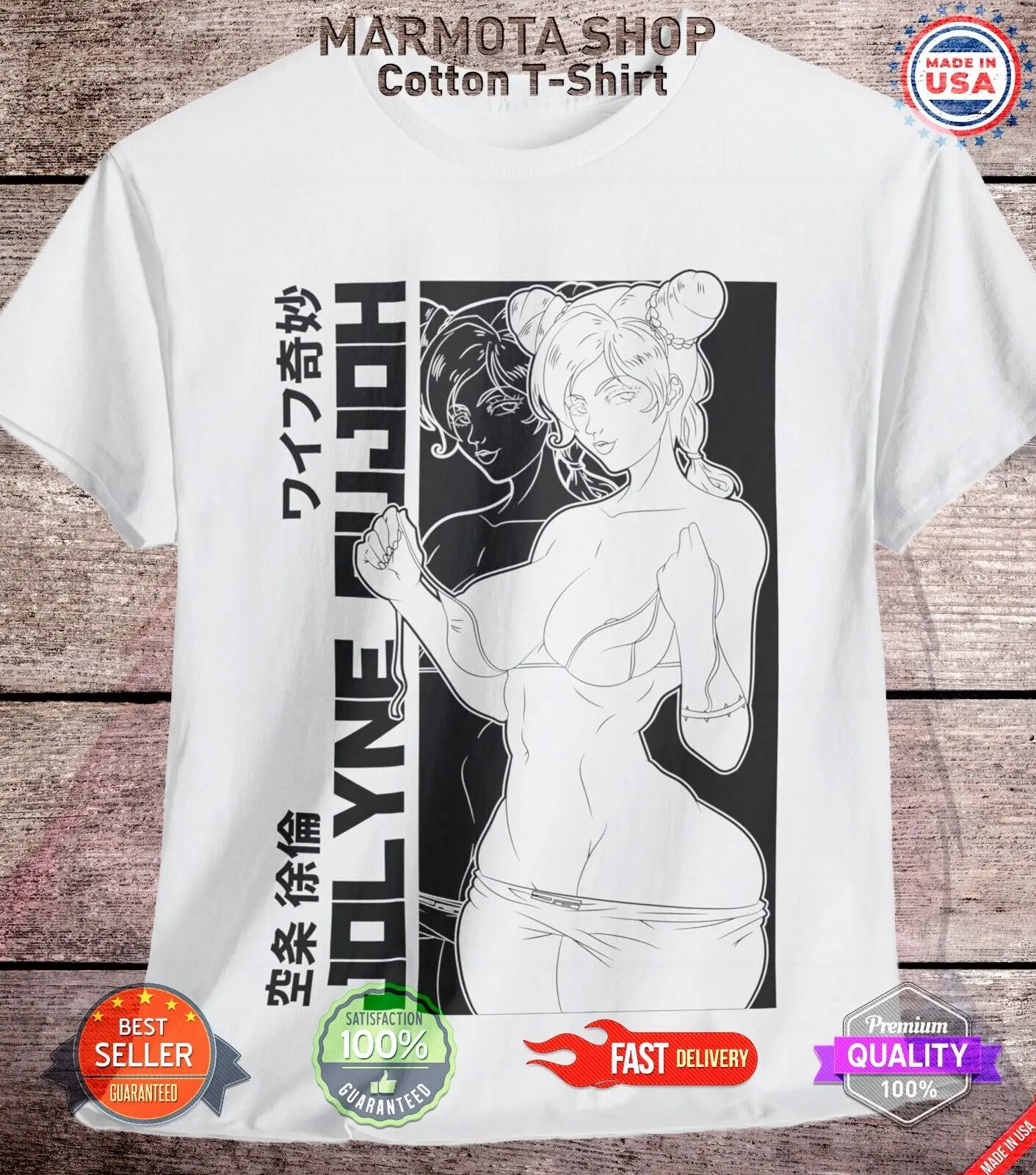 Jolyne Cujoh JoJo's Bizarre Adventure Shirt Anime JJBA Tee T-Shirt Waifu Manga