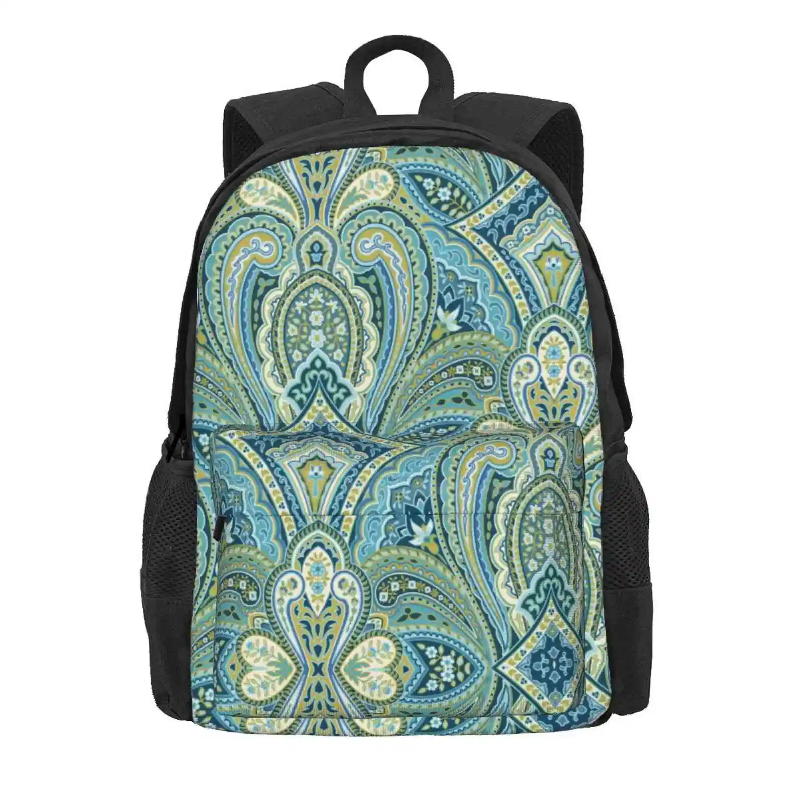 Paisley Elegance Hot Sale Schoolbag Backpack Fashion Bags Elegant Paisley Blue Paisley Peaceful Paisley Paisley Damask Bedroom