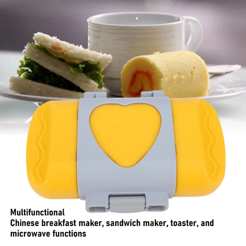 Electric Sandwich Panini Maker Aluminum Alloy Multifunctional Panini Press Breakfast Machine For Home Kitchen Yellow/Pink