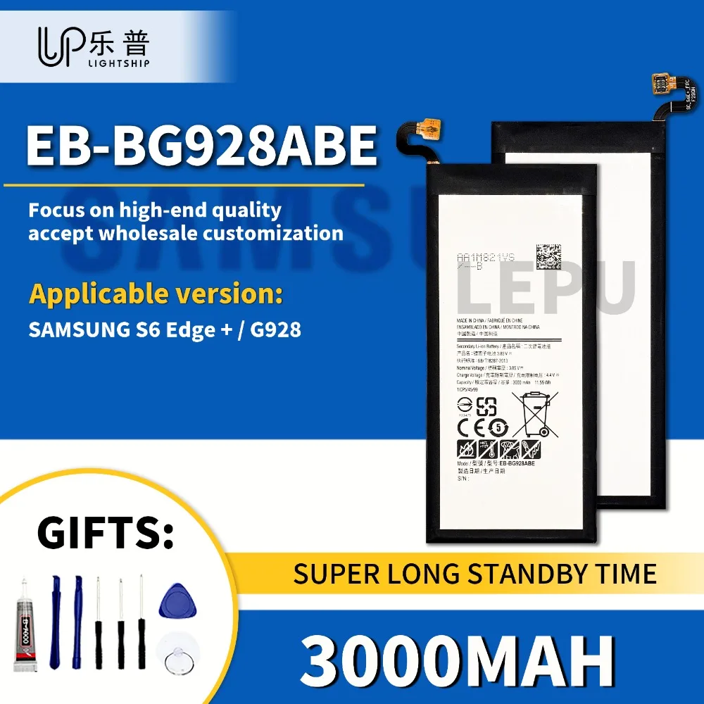 

Batteries EB-BG928ABE 3000mAh High Quality SAMSUNG S6 Edge + Quality Battery SAMSUNG G928 Phone Replace Battery EB-BG928ABE