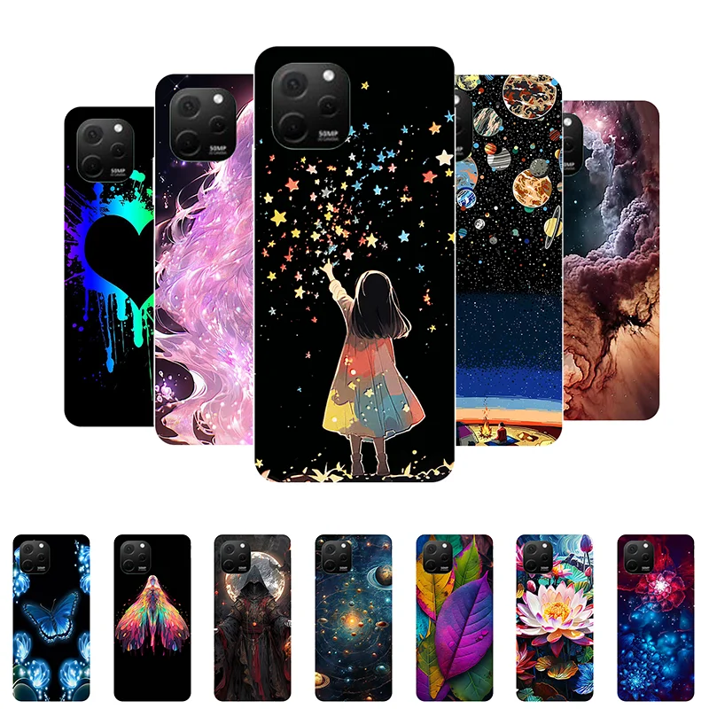 

Case For Huawei Nova Y61 Cover Huawei Nova Y 61 Case Silicone Soft Fashion Girl Flower Back Cover for Huawei NovaY61 Phone Case