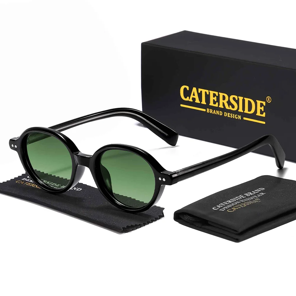 CATERSIDE جديد ريترو الرجال النظارات الشمسية إطارات مستديرة واقية من الشمس النظارات المرأة السفر الشاطئ عطلة الهدايا الأساسية نظارات UV400