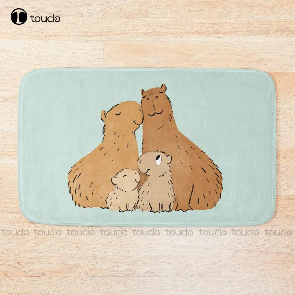 Capybara Family Bath Mat Bath Rug For Shower