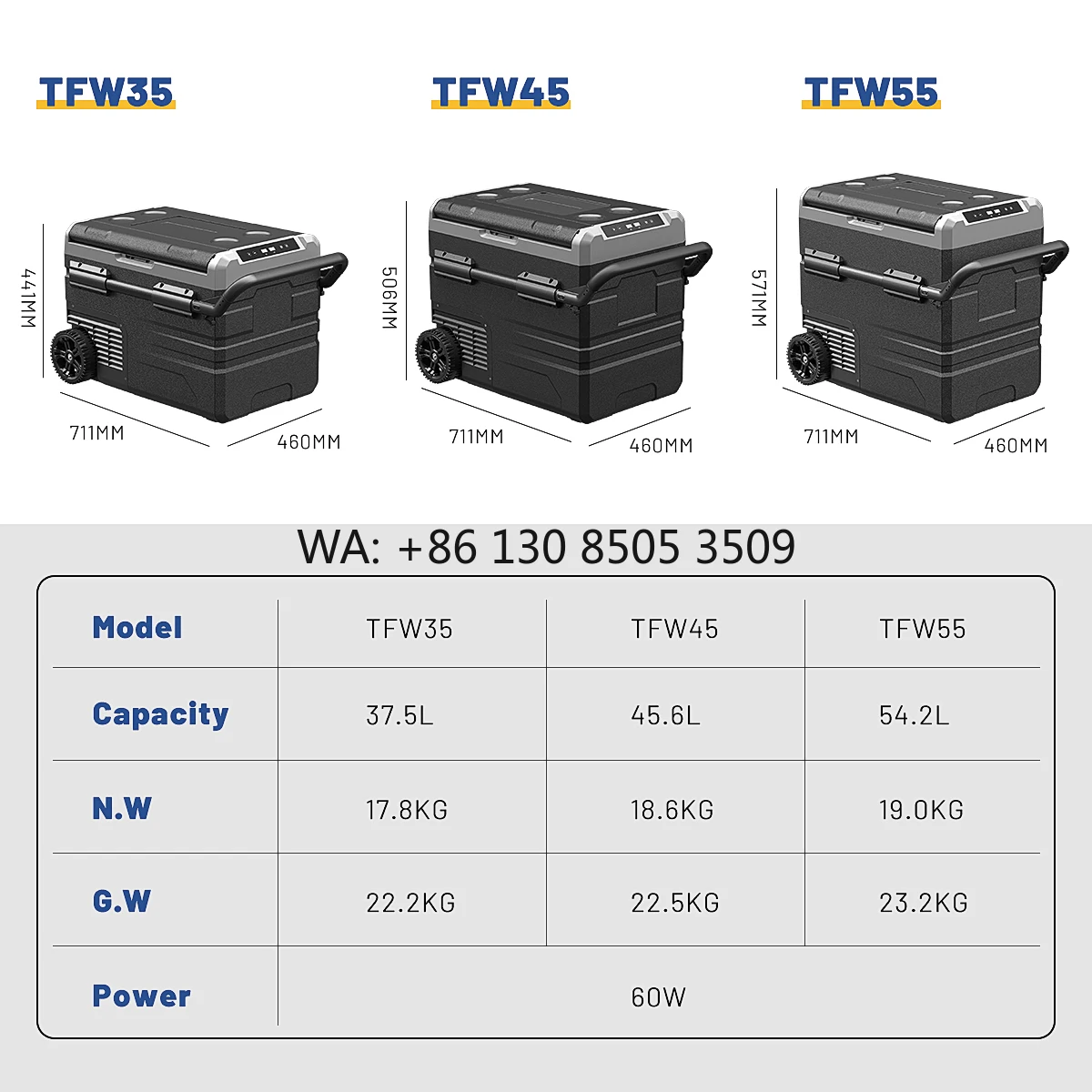 

TFW55 New Trend 12V Cooler Fridge Compressor SUV Solar Car Travel Freezer Refrigerator Portable Fridge for Car
