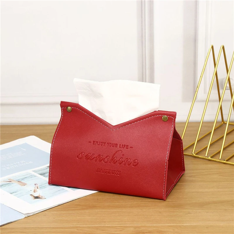 PU Tissue Box Napkin Holder Car Tissue Box Home Living Room Holder Case Storage  Hotel Carton Household Home Large Storage