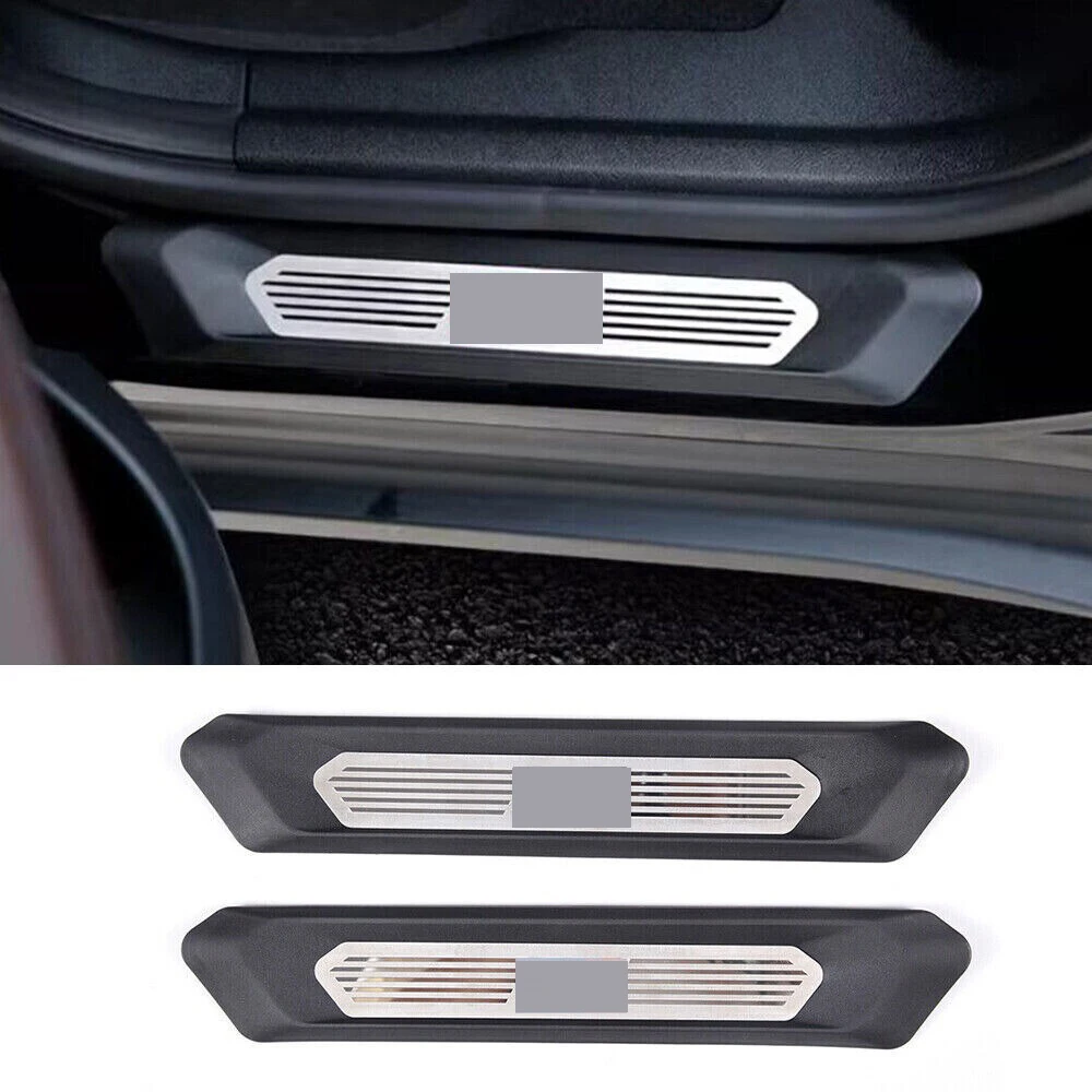 2PCS ABS Rear Door Sill Scuff Guard Plate Panel Cover Fit For BMW X3 G01 X4 G02 2018-2022 Auto Accessories Black+Silver