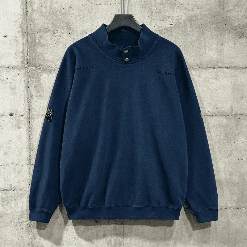 

2026AW High Street C.E Letter Embroidered Buttoned Stand Collar Crew Neck Pullover Sweatshirt Men's Clothing Women's Clothes