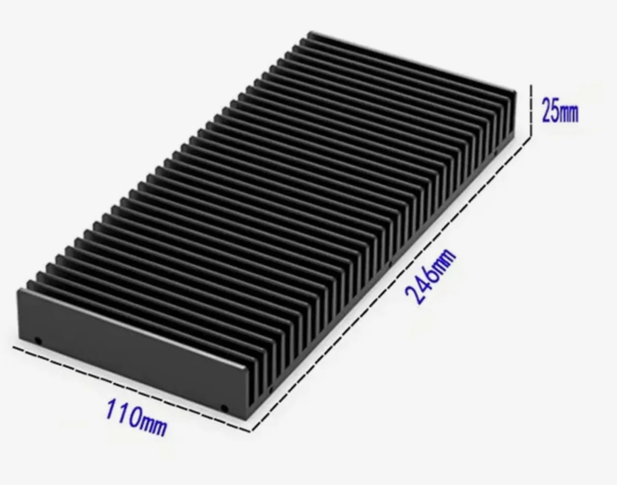 （246*25* 60/84/110mm ）All Aluminum Power Amplifier Radiator Heat Sink for Diy Amplifier Chassis Enclosure Case Shell