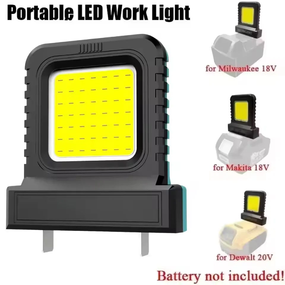 

Power Tool Accessories LED Work Light for Makita for Milwaukee for Dewalt for Bosch for Dayi Lomvum Zhipu 18V-21V Li-ion Battery