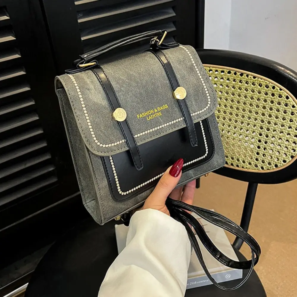 カジュアル韓国スタイル旅行バックパックレトロ多機能クロスボディバッグポータブル小さな正方形バッグ大学生