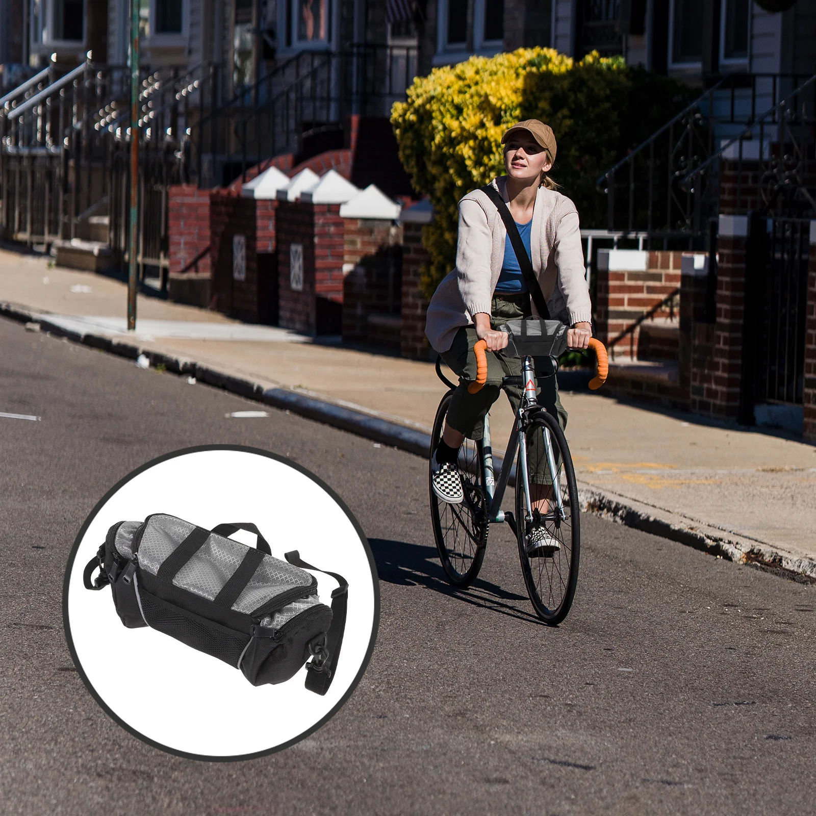 

5L Capacity Bike Front Handlebar Bag Cycling Accessories Pack Reflective Strap Tool Free Mount Convertible Shoulder