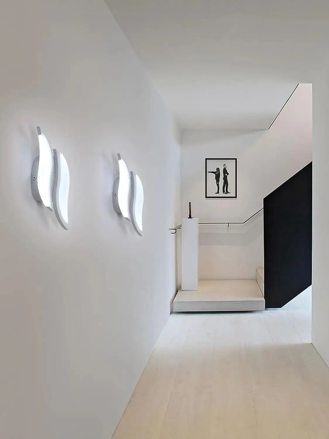 Moderne LED-Wandleuchte für Innenräume, 12W Weiße LED-Wandlampe, 6500K Kaltlicht, Acryl-Blattförmige Wandleuchte für Schlafzimmer – Detail 2