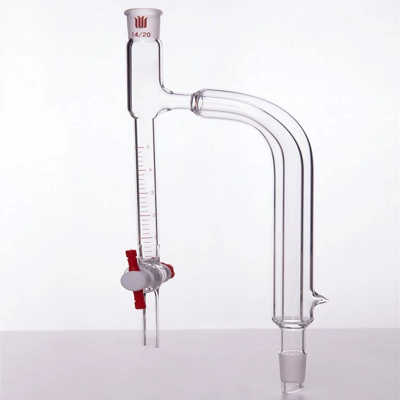 

SYNTHWARE Water separation distillation receiving tube with interlayer, 5mL/10mL, Joint 14/20, PTFE valve, Borosilicate glass