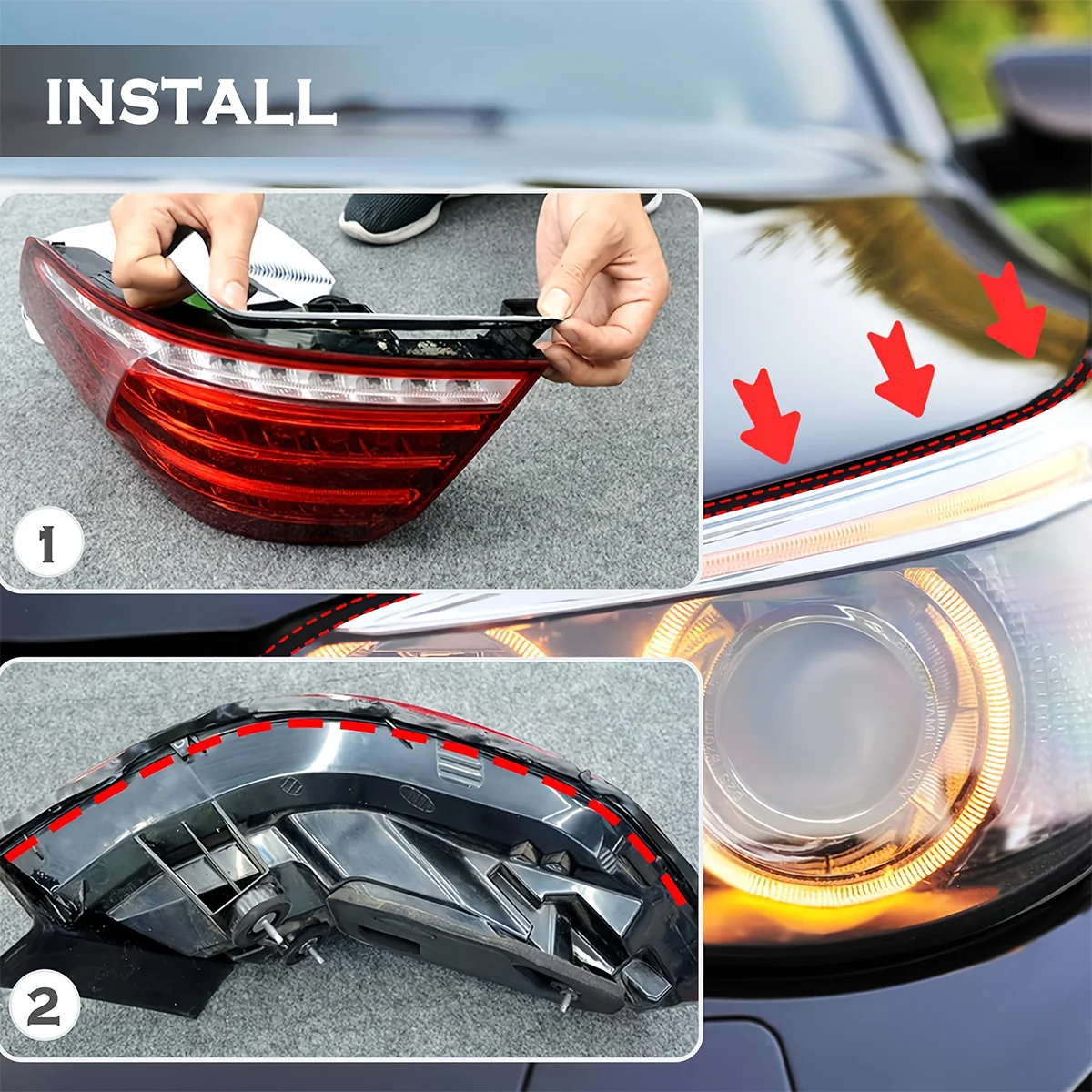 Butyl Rubber Sealant 4.5m Waterproof Black Tape Modification for Car Lights, Audio Systems Doors and Windows Snake Coil Adhesive