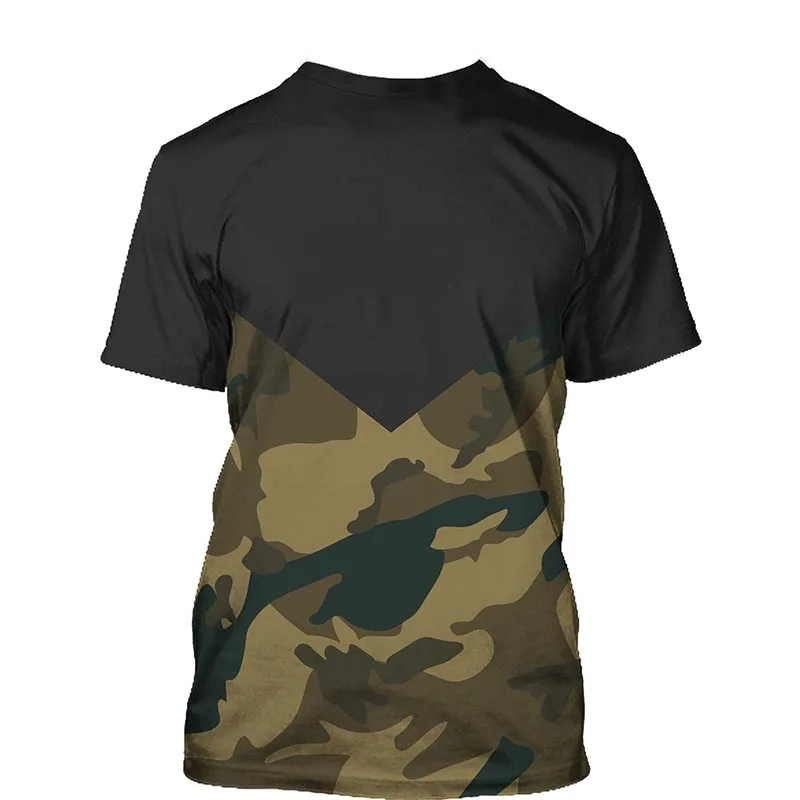 2024 Summer Men\'s T-shirt Camouflage 3D Printed New T-Shirt Sports Casual Short Sleeve Clothes Loose Breathable Top Wholesale