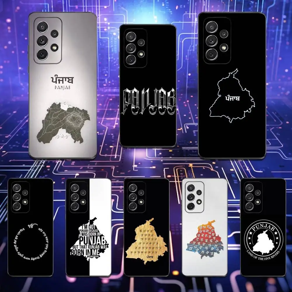 

Art P-Punjab Map Phone Case For Samsung S25,S24,S23,S22,S21,S20,S10,Ultra,Plus,Lite,FE,Soft Silicone Black Cover