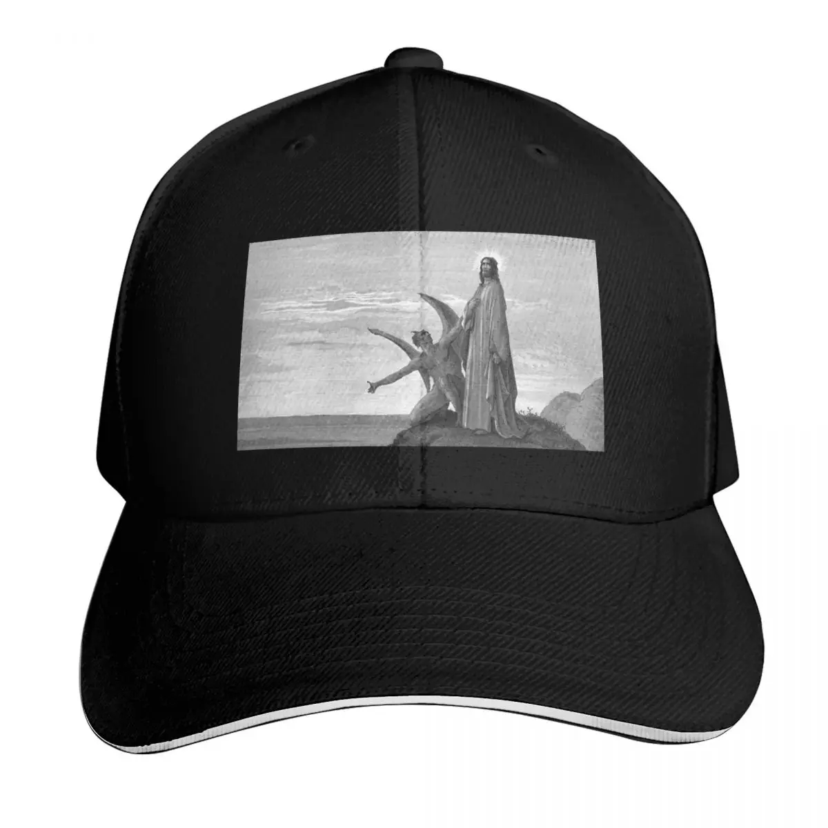 High Res Gustave Doré The Temptation of Christ 1866 Baseball Cap Men Women Casual Summer Sport Sun Cap