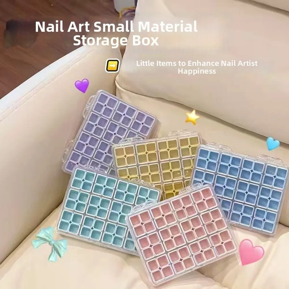 48 Grids Nail Accessories Storage Box Compartment Transparent Bead Screw Container Pure Color Plastic