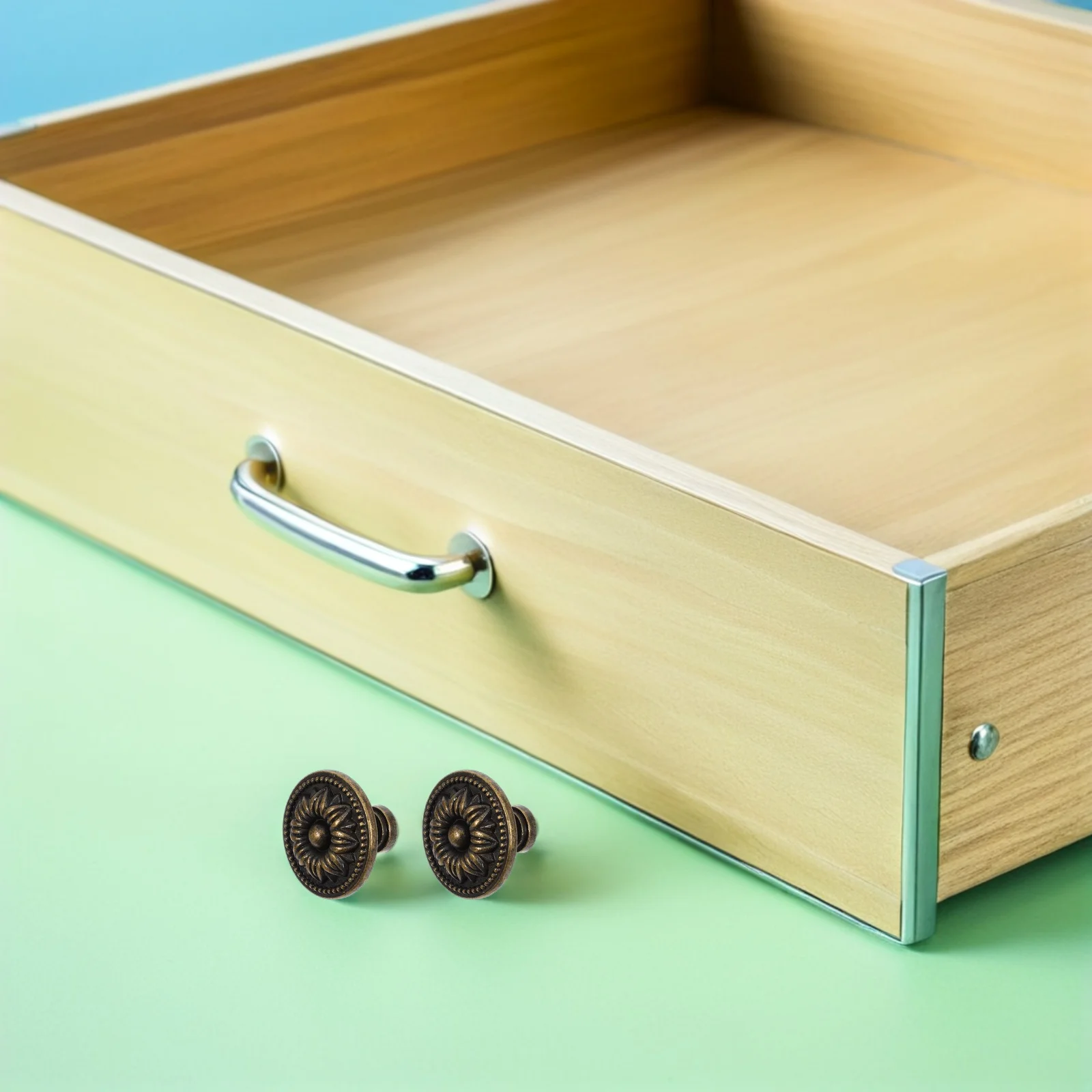 

8Pcs Round Cabinet Knobs Zinc Alloy Single Hole Kitchen Dresser Drawer Handles Rustic Cupboard Pulls Vanity Nightstand 1.38inch