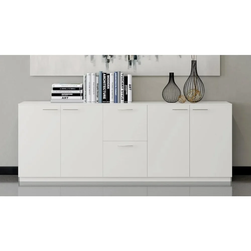 

Credenzas Furniture Reagan Modern Polished Office Storage and Filing Cabinet Credenza - White Laboratory Furniture