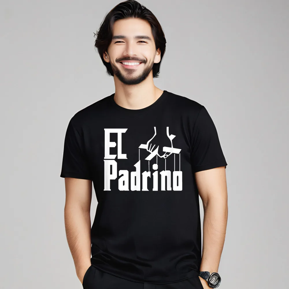 Short Sleeve Tops & Tees O Neck 100% Cotton Fabric Female T Shirts Funny El Padrino T-Shirt For Graphic Tee Shirts Discount