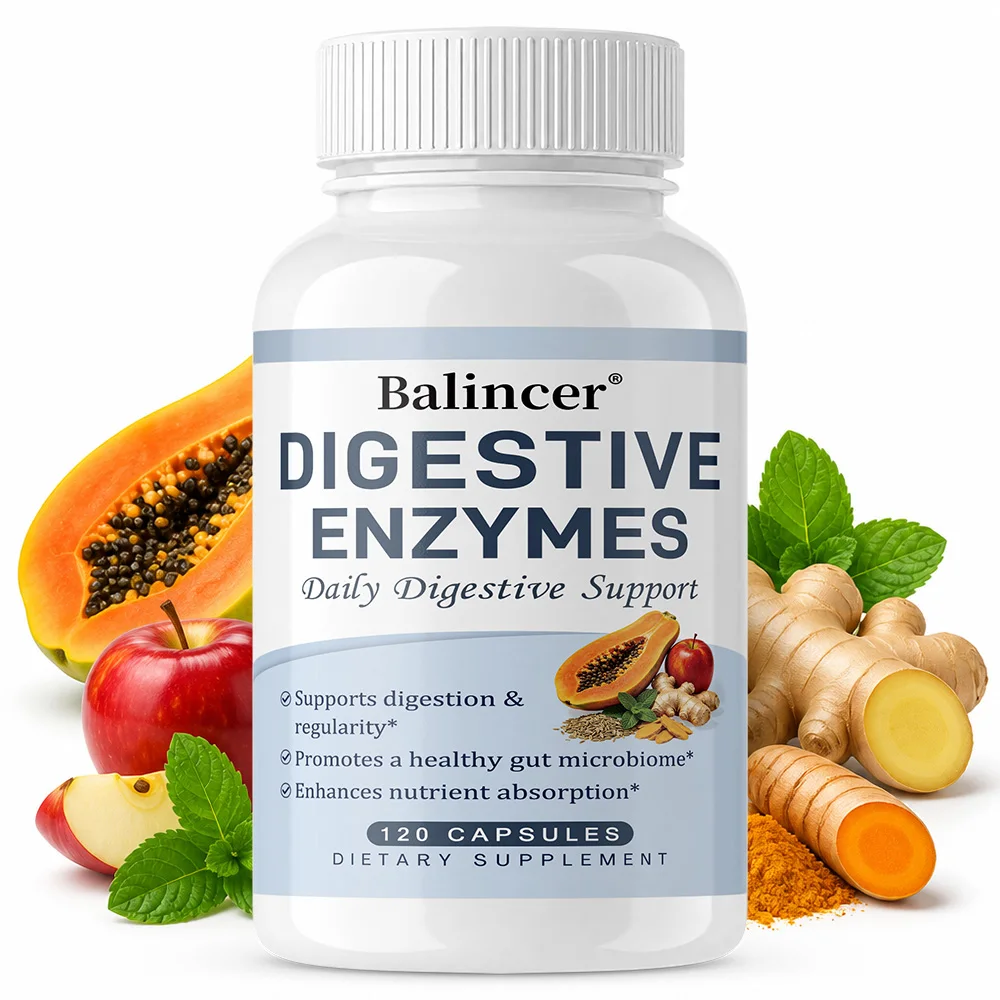 Digestive Enzymes – Daily Digestive Support, Promotes A Healthy Gut Microbiome, Enhances Nutrient Absorption, 120 Capsules