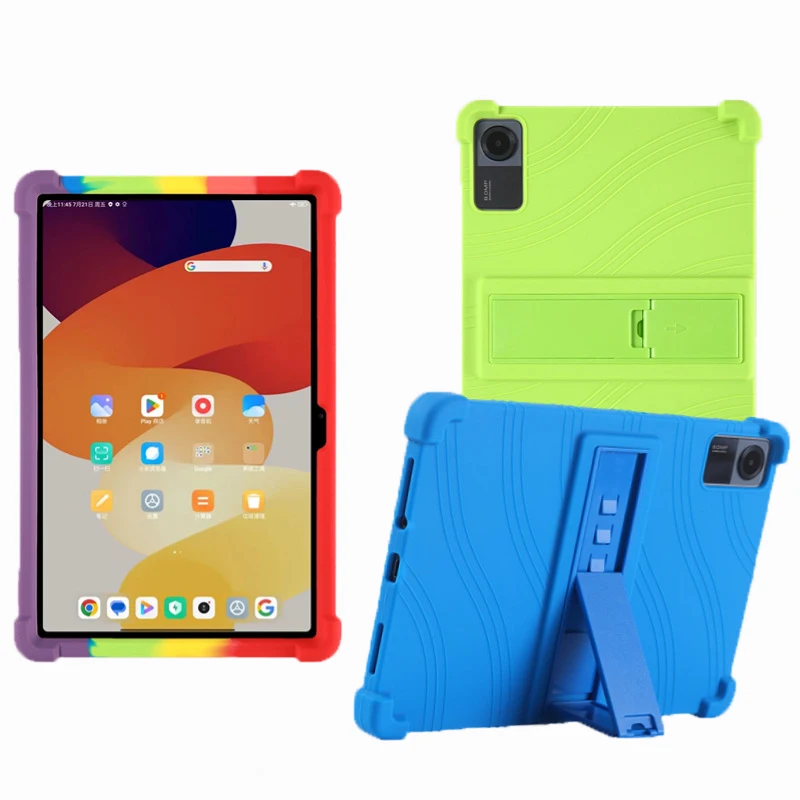 

Tablet Case For Xiaomi Redmi Pad SE 11 Inch Silicone Shockproof Funda Holder Back Stand Shell Kids Kickstand Thicken Protective