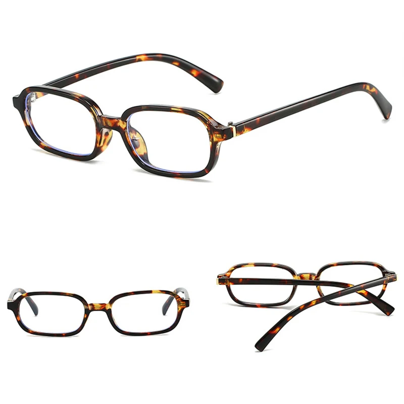 Finished Ladies Myopia Glasses Fashion Retro Small Rectangular Frame Computer Eyeglass Optical Prescription Hyperopia 0+4.0