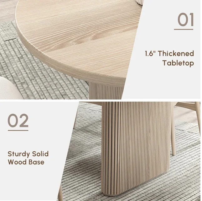 Solid wood stretchable dining table chair combination set custom home